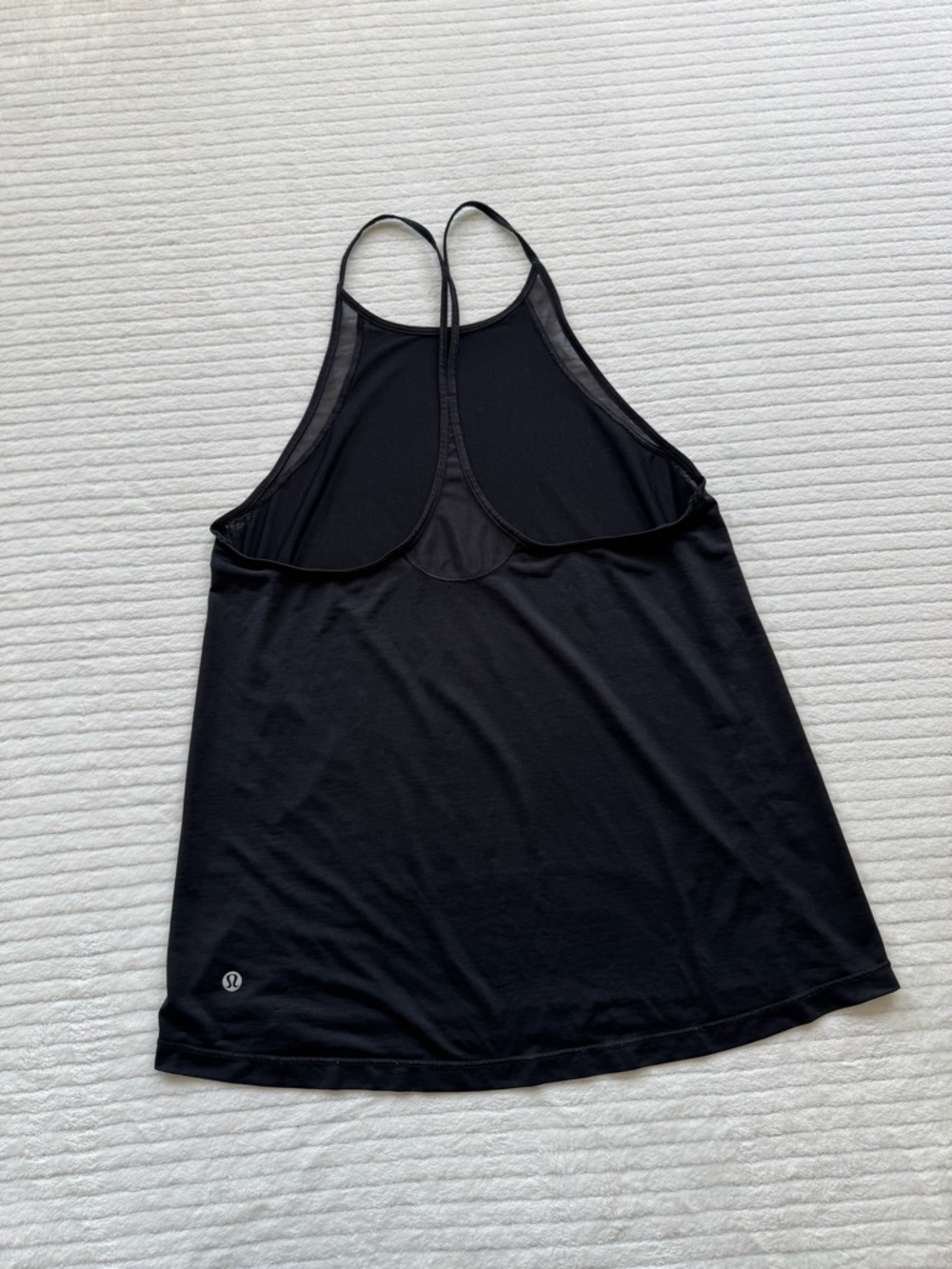 lululemon athletica Black Mesh-Back Crop Tank